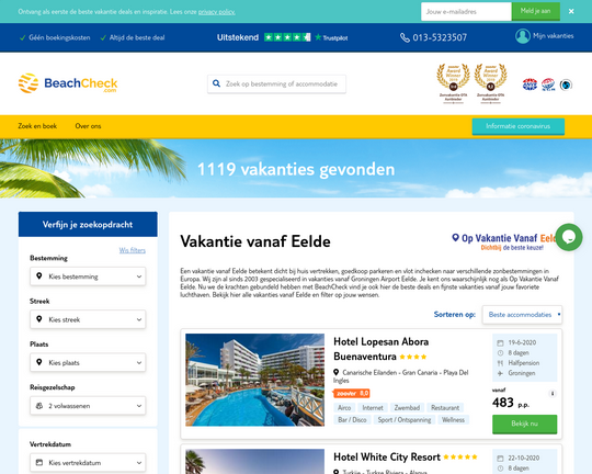 Op Vakantie vanaf Eelde Logo