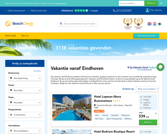 Op Vakantie vanaf Eindhoven Logo